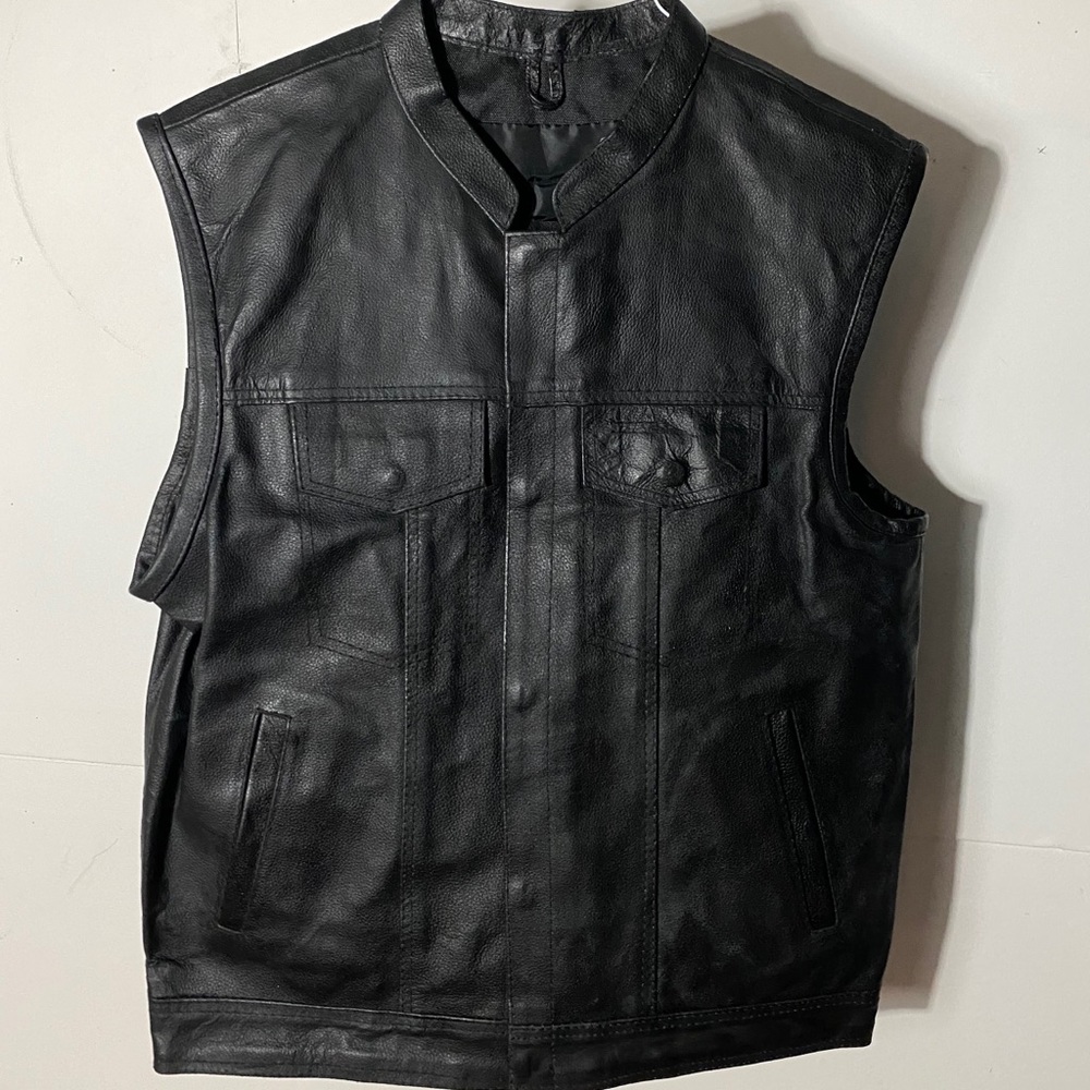 Men’s leather SOA moto vest